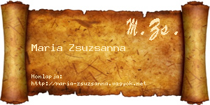 Maria Zsuzsanna névjegykártya